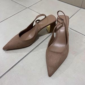 ZARA Sandy Brown Slingbacks